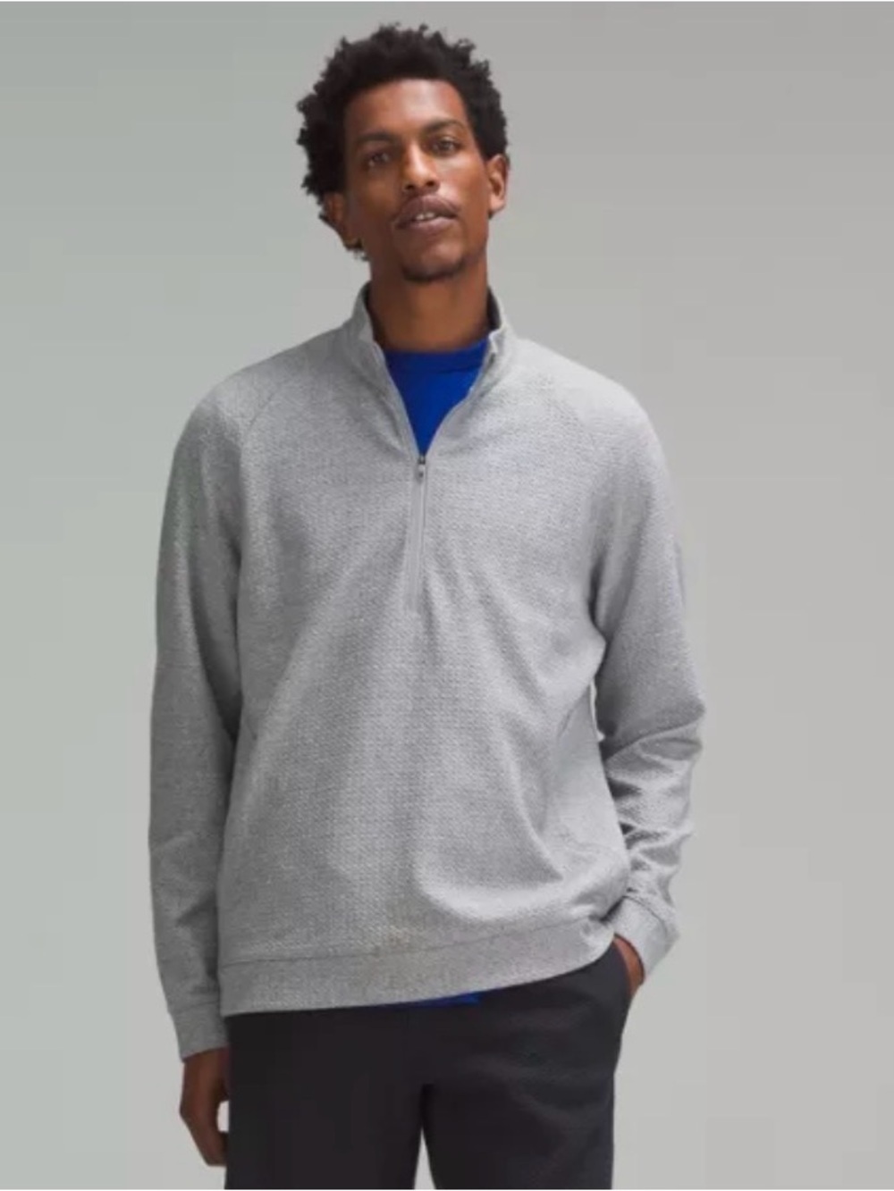 Excellent - Lululemon Textured Double Knit Cotton Pullover Half Zip -MSRP